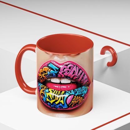 Graffiti Lips Accent Coffee Mug (11, 15oz)