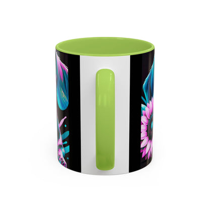 Dachshund Flower Mug Accent Coffee Mug (11, 15oz)