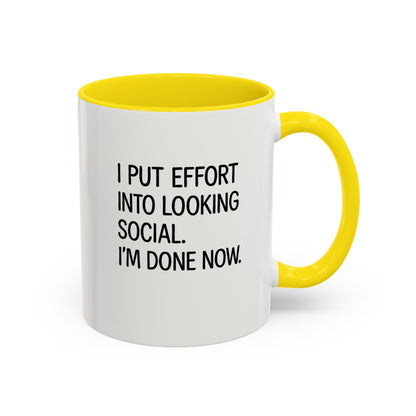 Funny Social Coffee Mug for Introverts, Unique Gift for Friends, Office Humour Mug, Black Accent Mugs, Sarcastic Coffee Cup