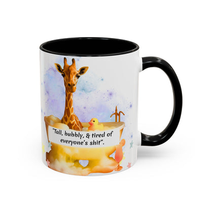 Giraffe Humour Accent Coffee Mug - Funny Gift, Quirky Kitchen Decor, Ideal for Birthdays, Christmas, Office