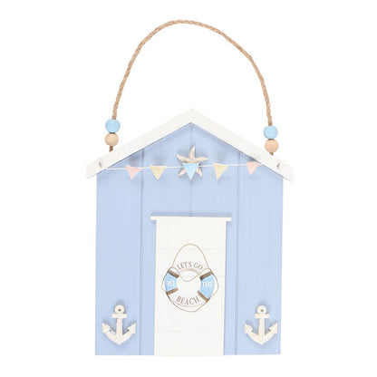 Blue Beach Hut Hanging Decoration – Coastal Wall Décor