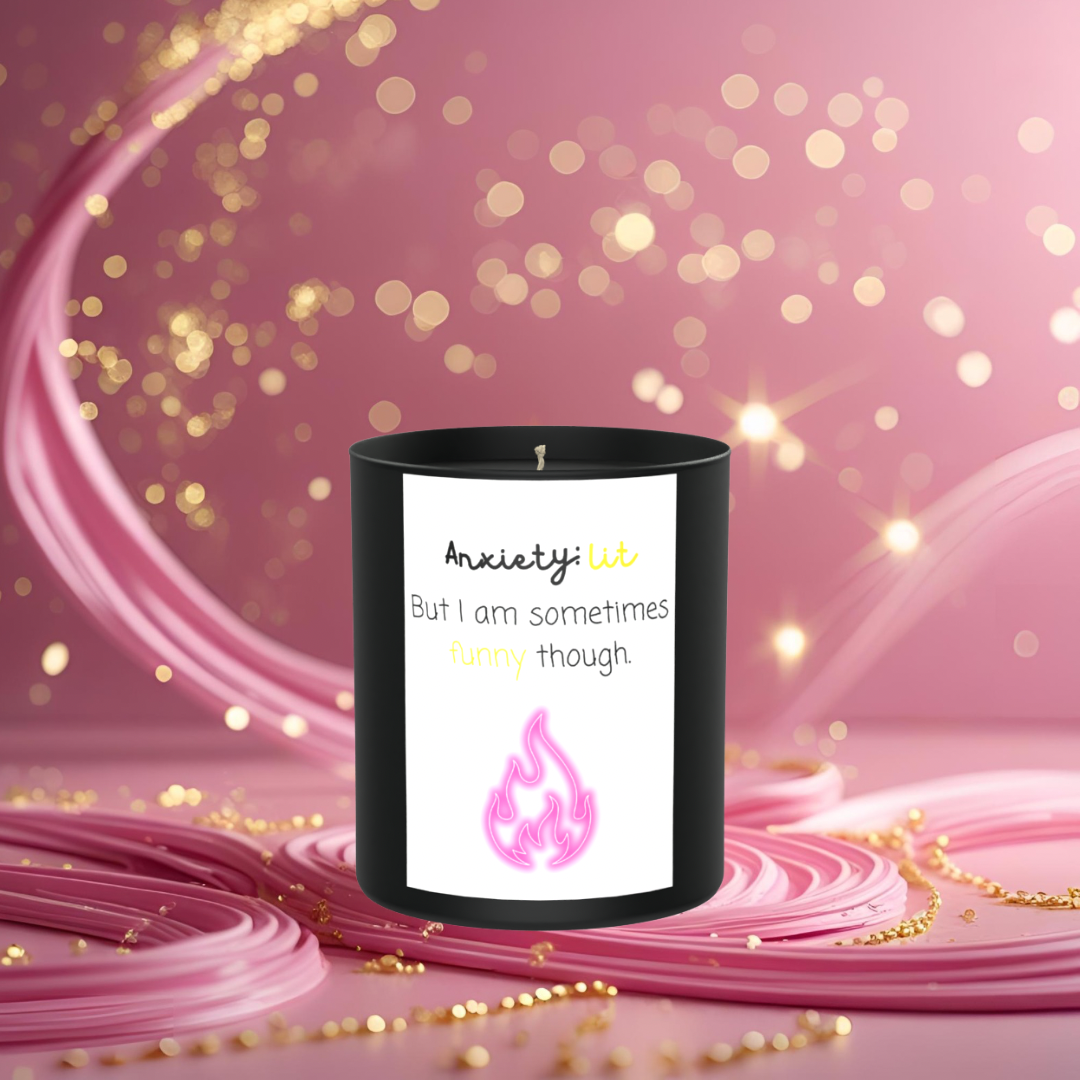 Anixety Lit Funny 200g Black Candle ‘Dark Noir’