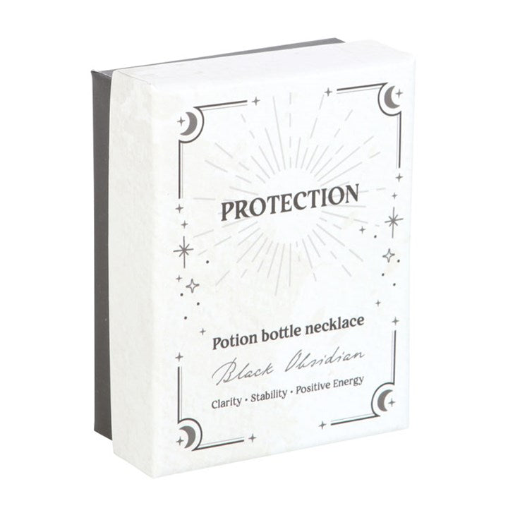 *Protection Potion Black Obsidian Crystal Chip Necklace (12/24)