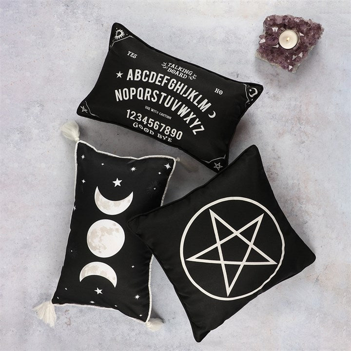 Black Talking Board Cushion – Witchy Gothic Home Décor