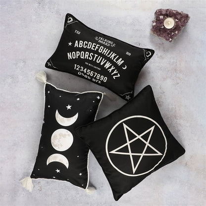 Black Talking Board Cushion – Witchy Gothic Home Décor