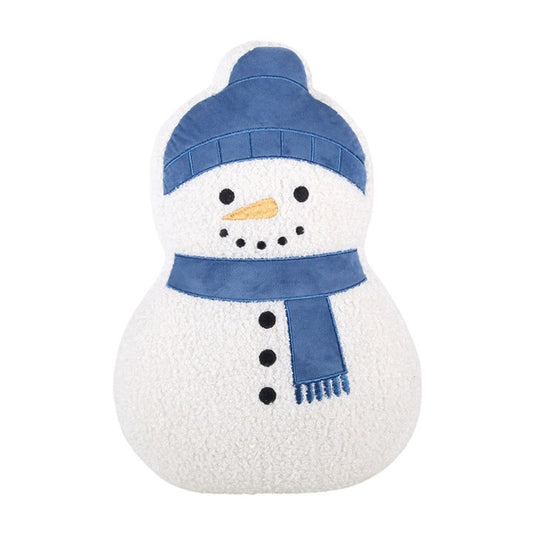 Snowman Christmas Cushion – Shaped Bouclé Festive Pillow