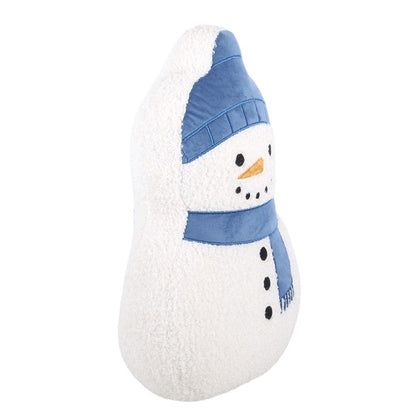 Snowman Christmas Cushion – Shaped Bouclé Festive Pillow
