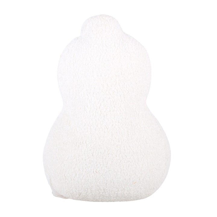 Snowman Christmas Cushion – Shaped Bouclé Festive Pillow