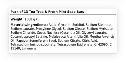 Tea Tree & Fresh Mint Soap Bars – Pack of 13 | Exfoliating Soap