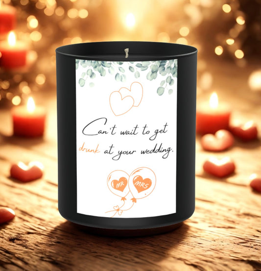 Drunk Wedding Humour 200g Black Candle ‘Dark Noir’