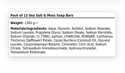 Pack of 13 Sea Salt & Moss Soap Bars