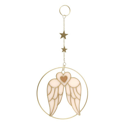 Angel Wing Hanging Decoration – Gold & White Angel Décor