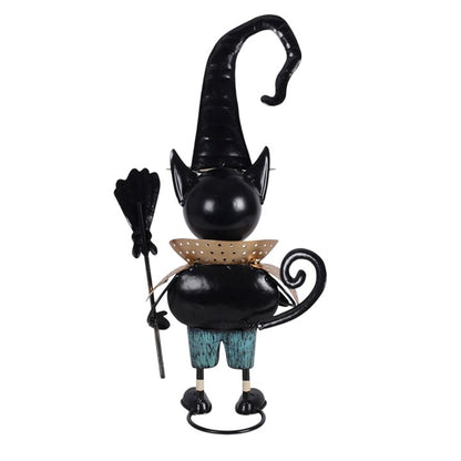 Black Cat Witch Ornament – Metal Halloween Decoration