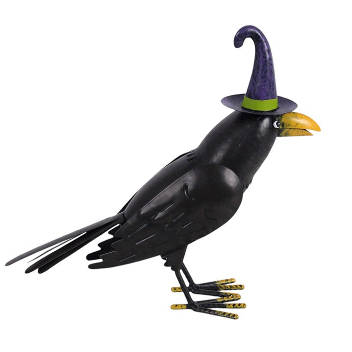 Witchy Raven Ornament with Witch Hat – Gothic Halloween Decor