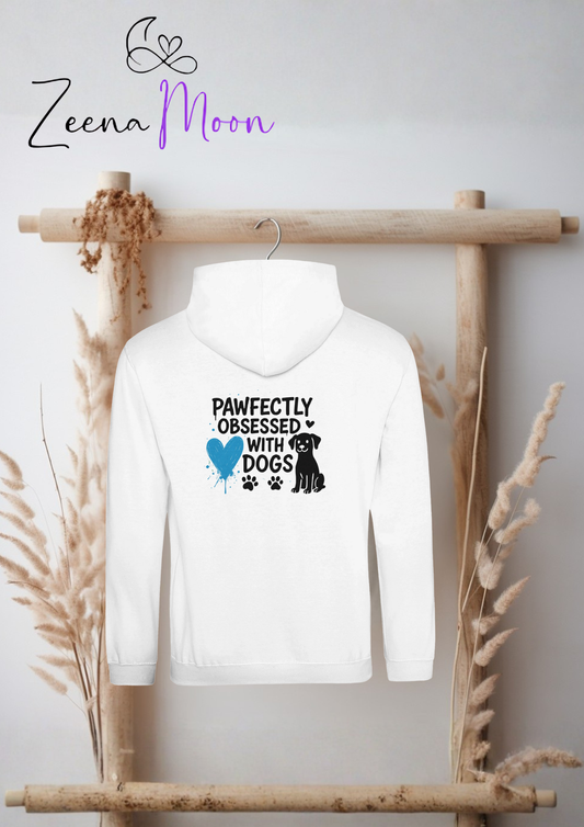 Pawfectly Obsessed With Dogs –Premium Unisex Pullover Hoodie  Arctic White