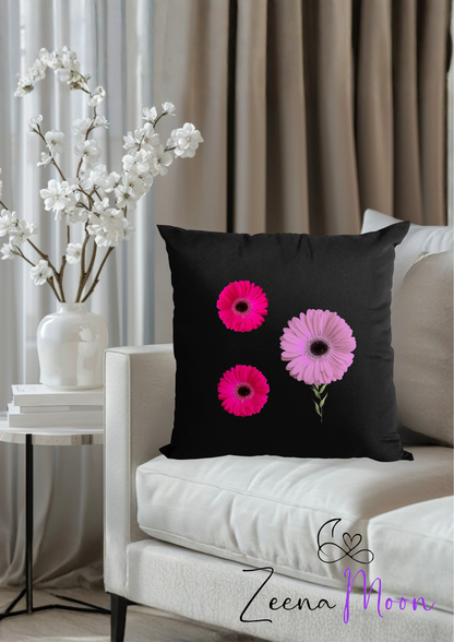 Vibrant Magenta & Pink Florals Throw Cushion 40x40cm