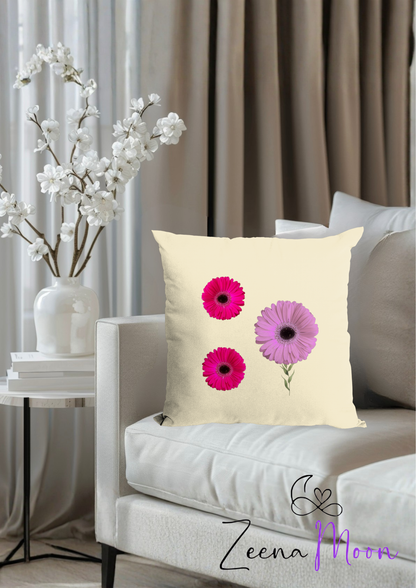 Vibrant Magenta & Pink Florals Throw Cushion 40x40cm