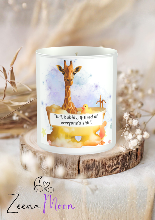 Tall, Bubbly, & Tired of Everyone’s Sh*t 200g White candle ‘Sandy Bay'