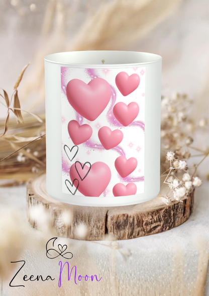 Hearts Design 200g White candle ‘Sandy Bay'