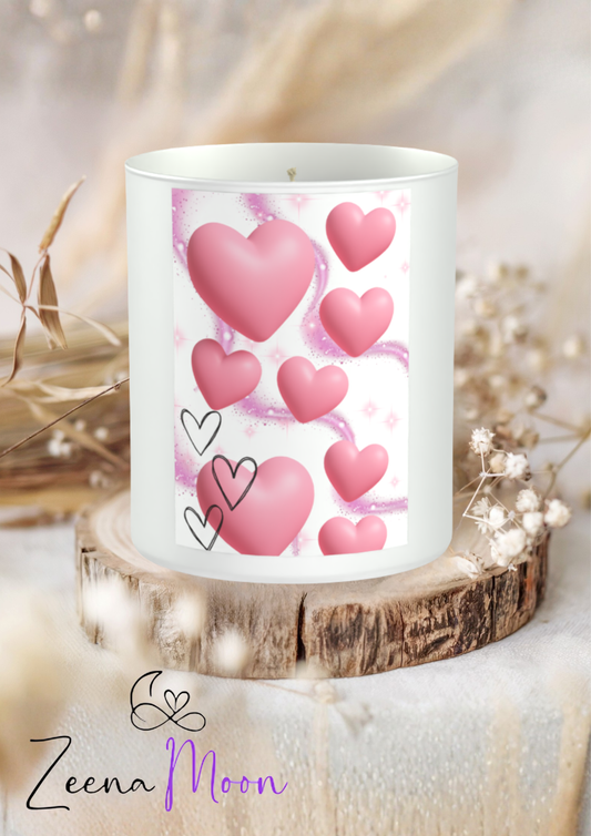 Hearts Design 200g White candle ‘Sandy Bay'