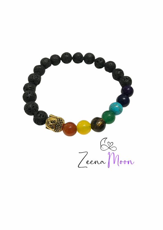 Lava Stone Bracelet - Buddha Chakra