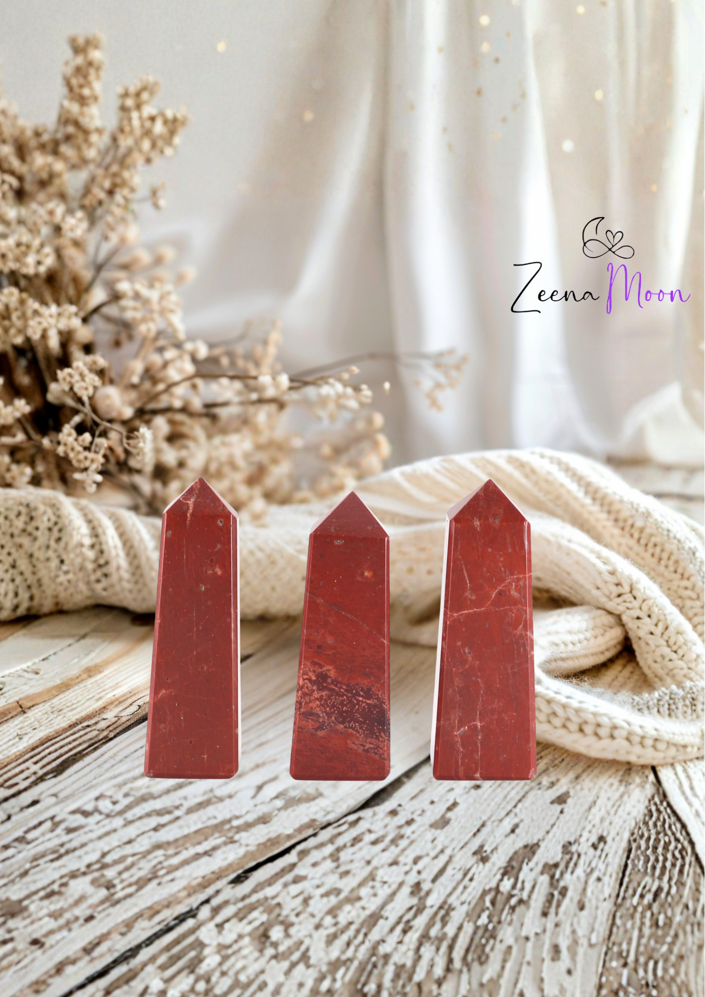 Gemstone Obelisk Points approx 5cm - Red Jasper