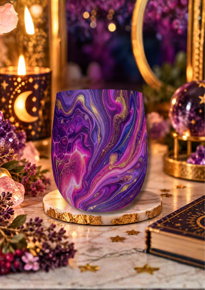 Amethyst Dream Abstract Marble Water Glass