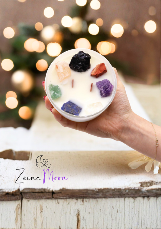 Large Chakra Crystal Candles - Seven Charkra