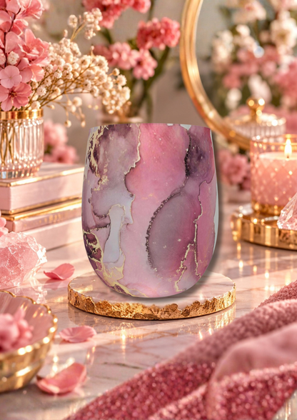 Rose Quartz Dream Pink Marble Water Glass