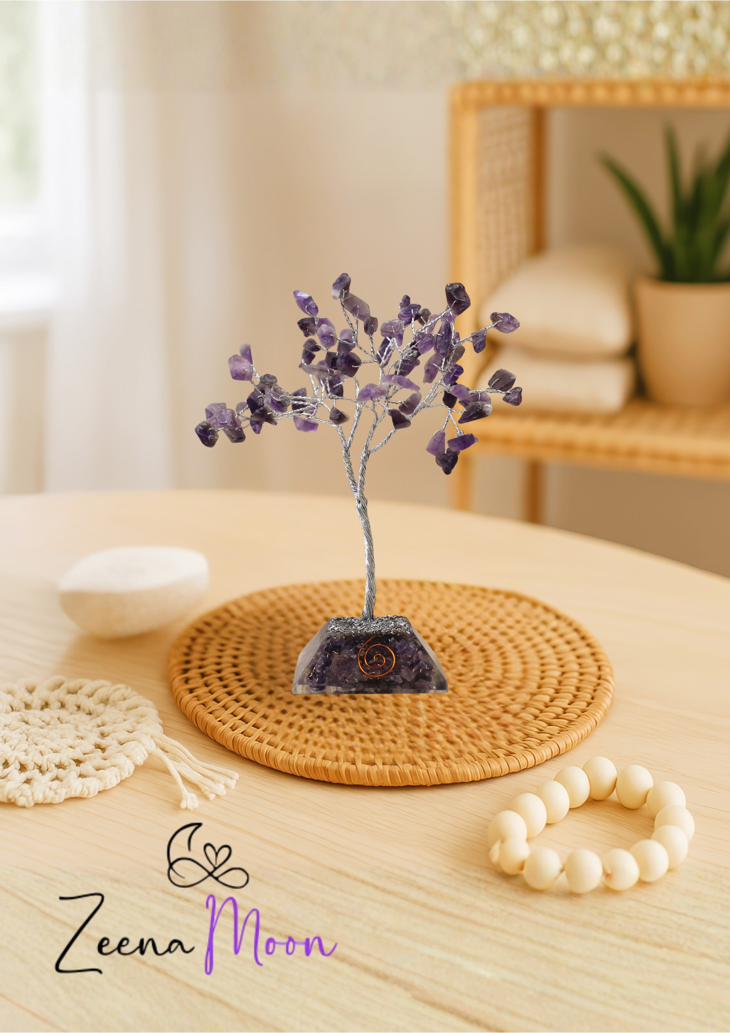 Gemstone Tree with Organite Base - 80 Stone - Amethyst