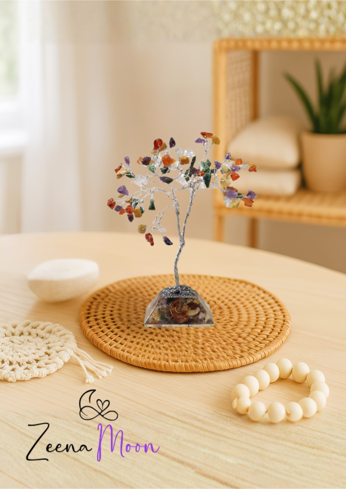 Gemstone Tree with Organite Base - 80 Stone - Multi