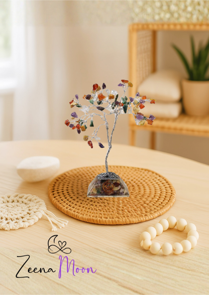 Gemstone Tree with Organite Base - 80 Stone - Multi