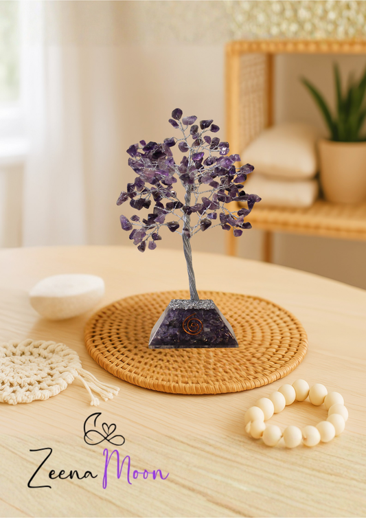 Gemstone Tree with Organite Base - 160 Stone - Amethyst