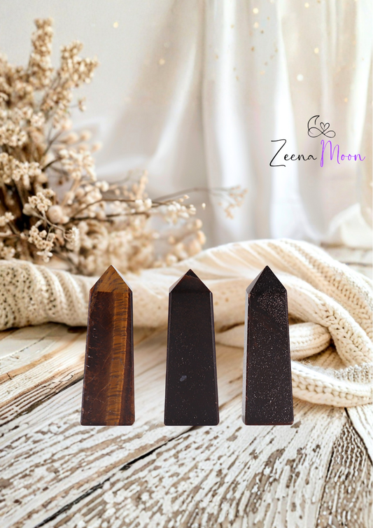 Gemstone Obelisk Points approx 5cm - Tiger Eye