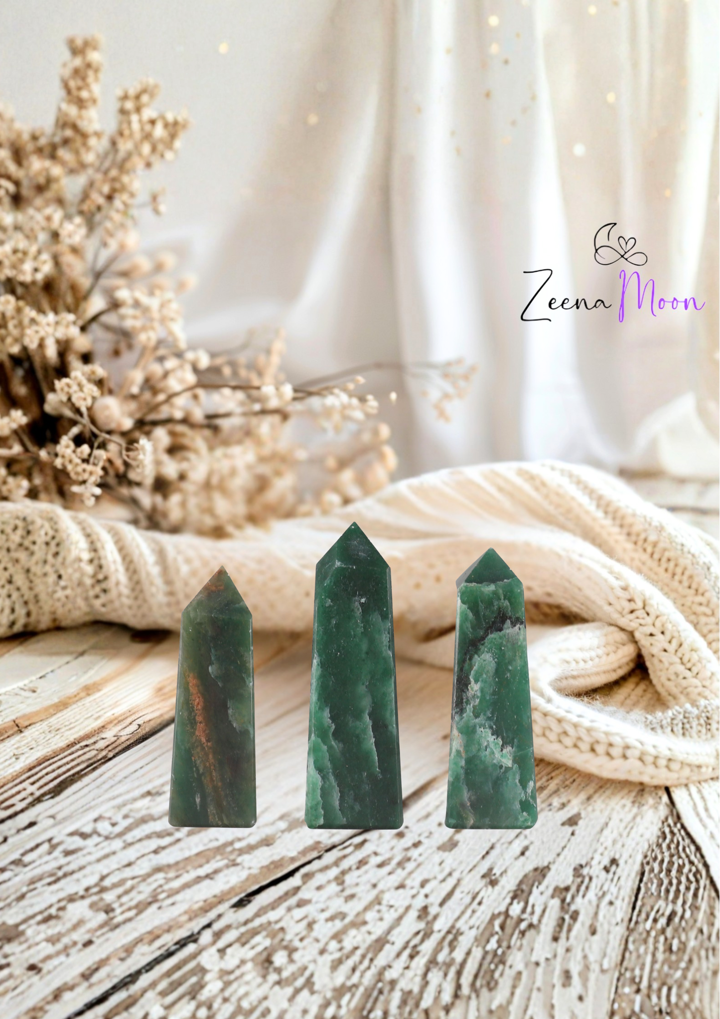 Gemstone Obelisk Points approx 5cm - Indian Jade