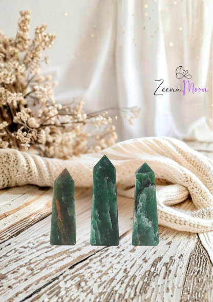 Gemstone Obelisk Points approx 5cm - Indian Jade