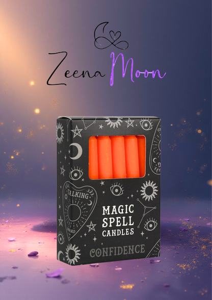 Set of 12 Orange 'Confidence' Spell Candles