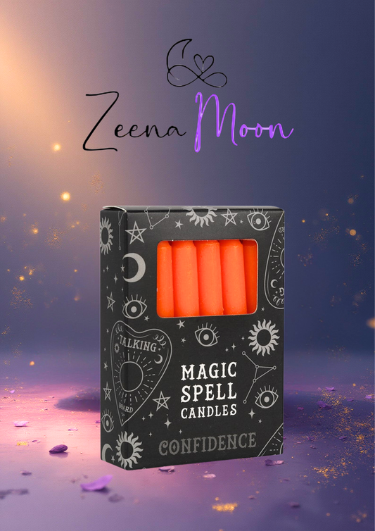 Set of 12 Orange 'Confidence' Spell Candles