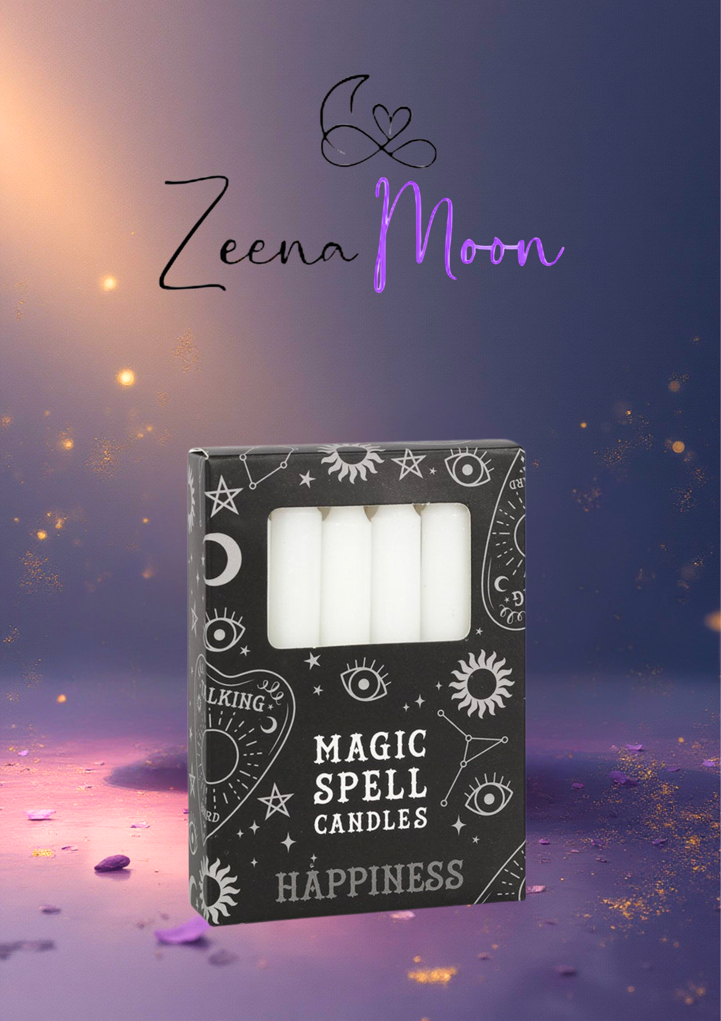 *Set of 12 White Wax Spell Unscented Candles (24/48)