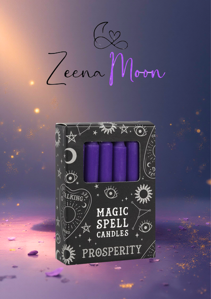 *Set of 12 Purple Wax Spell Unscented Candles (24/48)