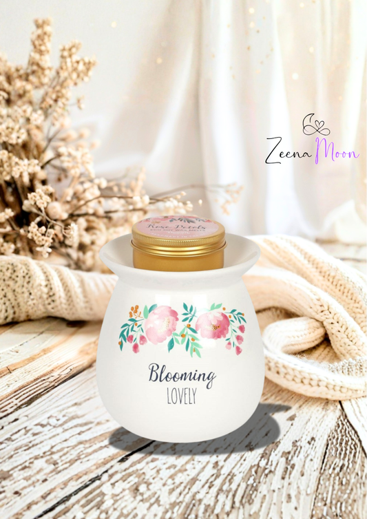 Large Blooming Lovely Wax Melt Burner Gift Set