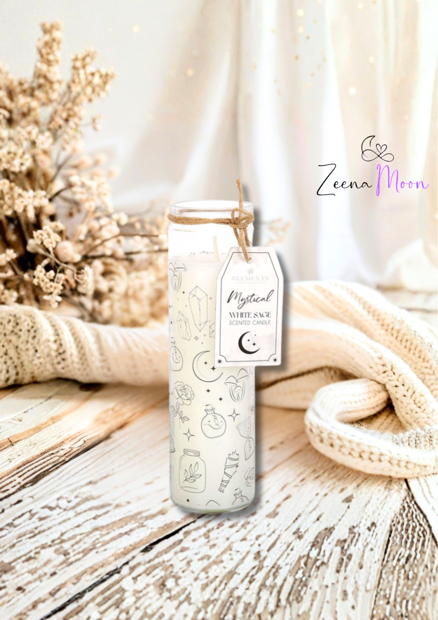 *Mystical White Sage Fragranced Candle in Glass Tube (4/20)
