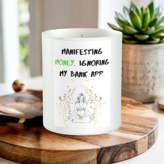 Manifesting Money 200g White candle ‘Sandy Bay'