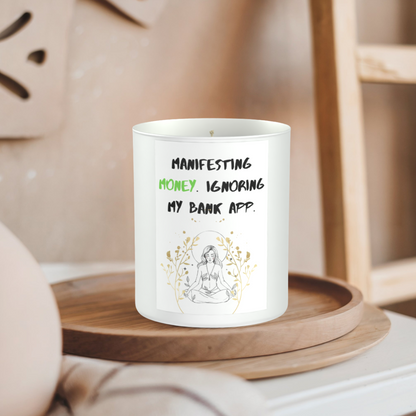 Manifesting Money 200g White candle ‘Sandy Bay'