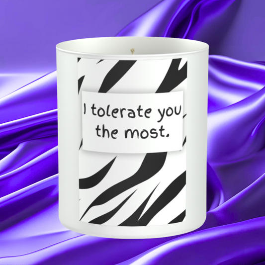 I Tolerate You The Most 200g White candle ‘Sandy Bay'