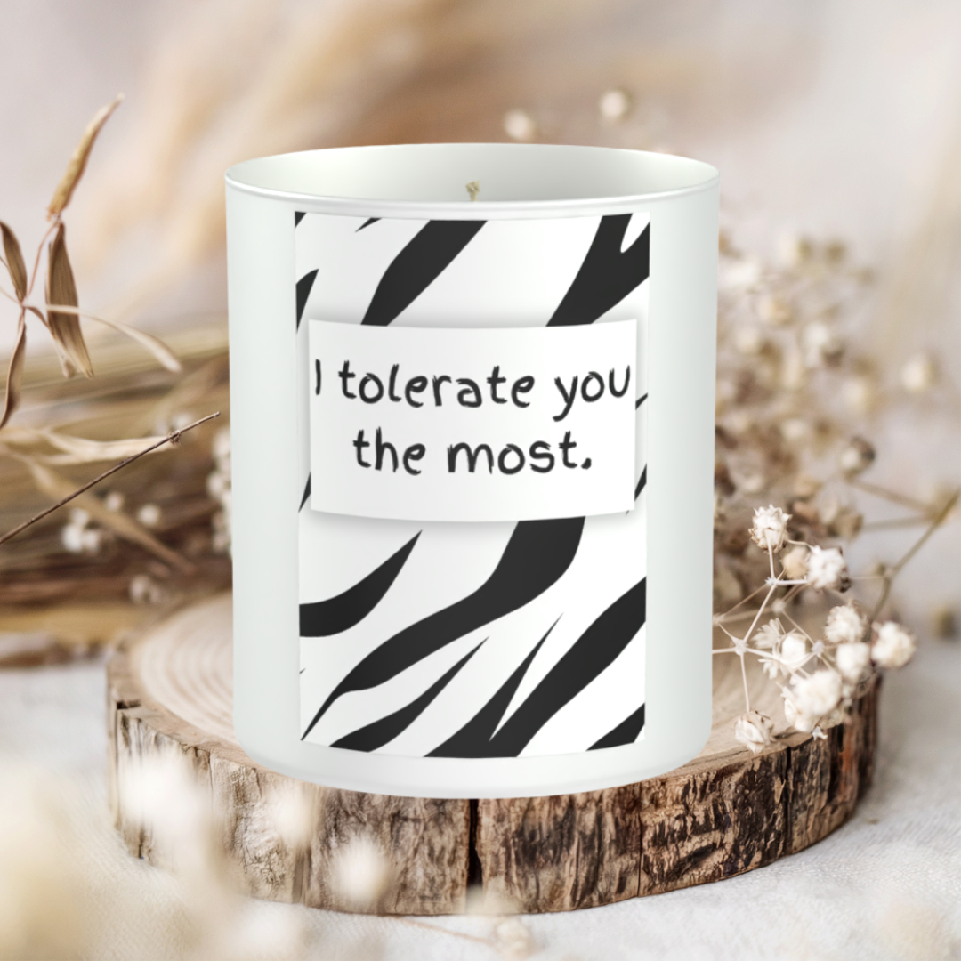 I Tolerate You The Most 200g White candle ‘Sandy Bay'