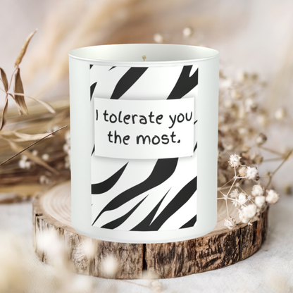 I Tolerate You The Most 200g White candle ‘Sandy Bay'