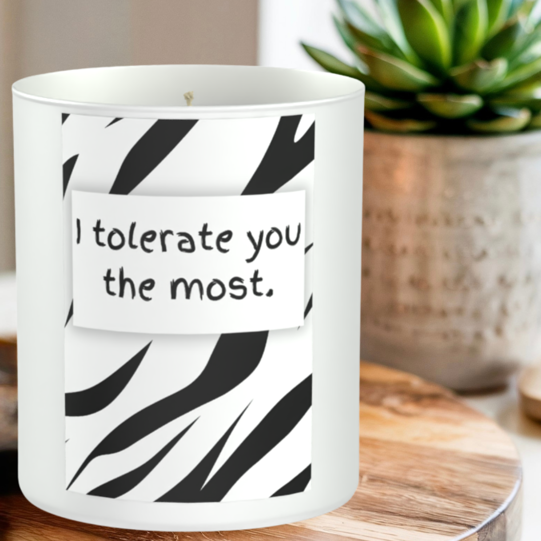 I Tolerate You The Most 200g White candle ‘Sandy Bay'