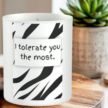 I Tolerate You The Most 200g White candle ‘Sandy Bay'