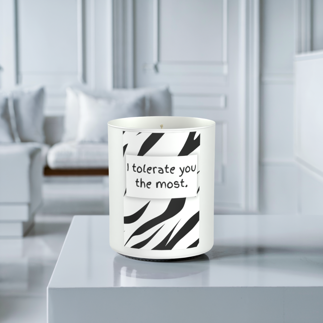 I Tolerate You The Most 200g White candle ‘Sandy Bay'